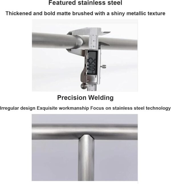 Grab high-quality Floors - Superior Solid Rotating Coat Rack, Heavy Duty Silver Wall Mount Garment Rack - Industrial Pipe T-shaped Clothing Display Retail, Closet Storage, Towel Organization - - Image 4