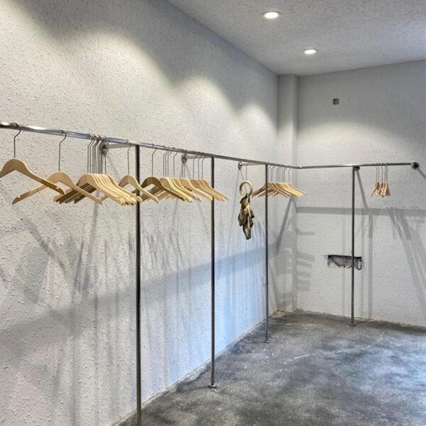 Grab high-quality Floors - Superior Solid Rotating Coat Rack, Heavy Duty Silver Wall Mount Garment Rack - Industrial Pipe T-shaped Clothing Display Retail, Closet Storage, Towel Organization - - Image 9
