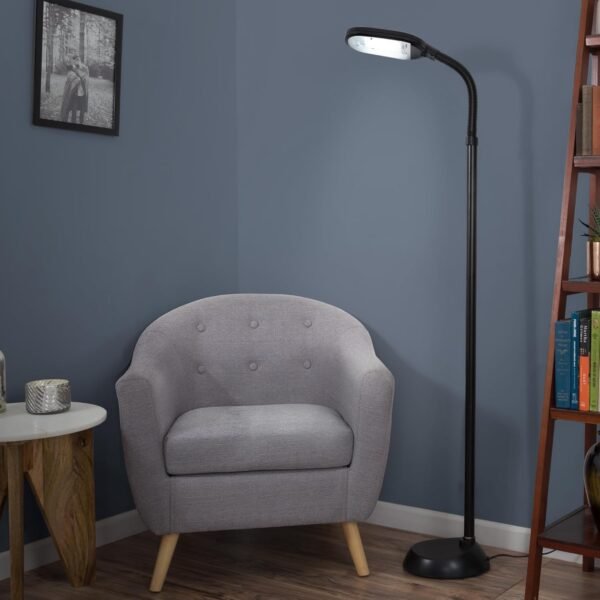 Grab high-quality Floor lamp - Full-spectral natural sunlight lamp with blessed neck - Reading, crafts, studying, aesthetic light (black) by a gorgeous home - Image 5
