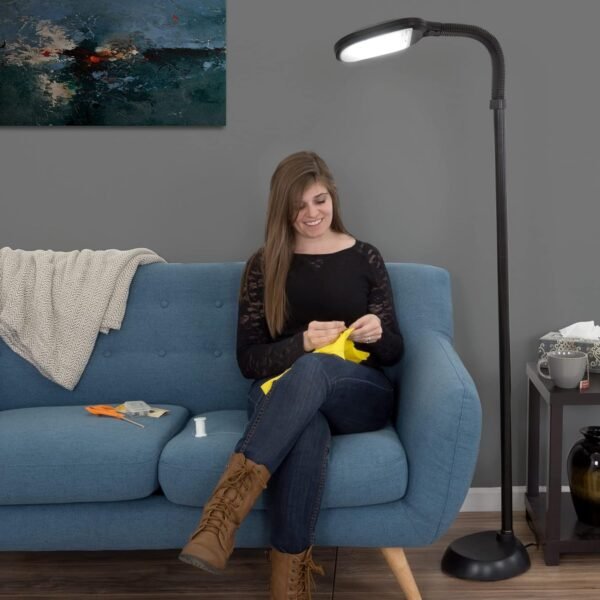 Grab high-quality Floor lamp - Full-spectral natural sunlight lamp with blessed neck - Reading, crafts, studying, aesthetic light (black) by a gorgeous home - Image 7