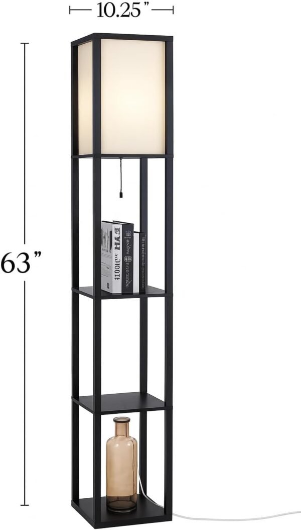Buy high-quality Urban lifestyle modern black shelf floor lamp with fabric shad - Image 5