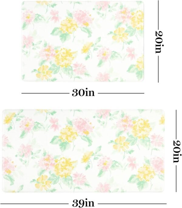 Order affordable Martha Stewart Amber Floral Daisy Stripe Preversible Waterproof Kitchen Mat, Pink/Yellow, 20"x39" - Image 12