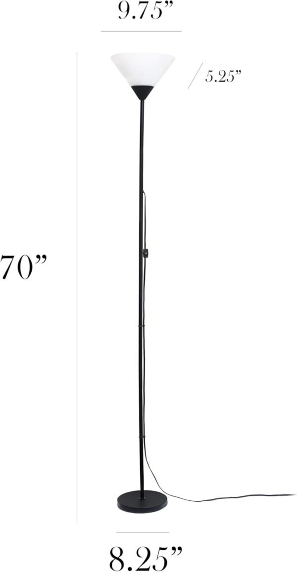 Buy high-quality Simple Design LF1052-BLK 70" Contemporary Classic Metal Upright Floor Lamp for Ambient Lighting, Living Room, Bedroom, Black - Image 4