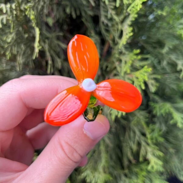Explore affordable Orange Glass Flower Figurine - Hand Blown Murano Art Glass Flower Sculpture - Miniature Flower Ornaments for Vases - Unique Paper Gifts for Home & Garden Decoration - Image 3