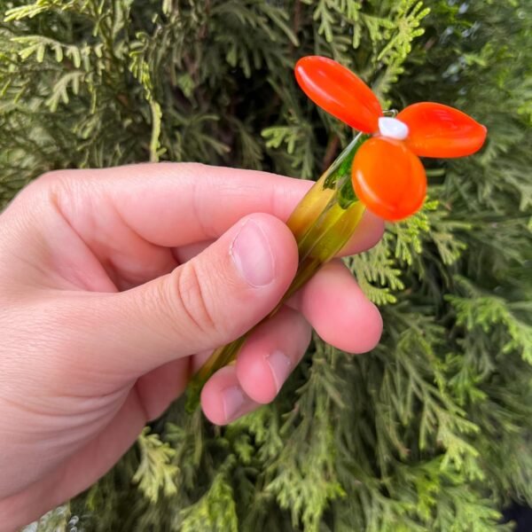 Explore affordable Orange Glass Flower Figurine - Hand Blown Murano Art Glass Flower Sculpture - Miniature Flower Ornaments for Vases - Unique Paper Gifts for Home & Garden Decoration - Image 5