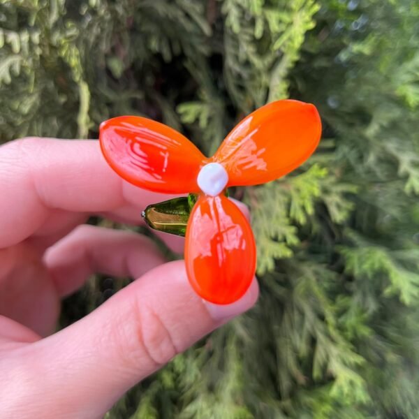 Explore affordable Orange Glass Flower Figurine - Hand Blown Murano Art Glass Flower Sculpture - Miniature Flower Ornaments for Vases - Unique Paper Gifts for Home & Garden Decoration - Image 7