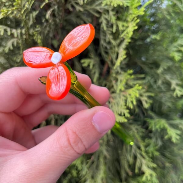 Explore affordable Orange Glass Flower Figurine - Hand Blown Murano Art Glass Flower Sculpture - Miniature Flower Ornaments for Vases - Unique Paper Gifts for Home & Garden Decoration - Image 9