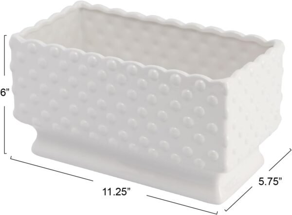 Order recommended Creative Coop White Hob Nail Rectangular Ceramic Aposing - Image 4