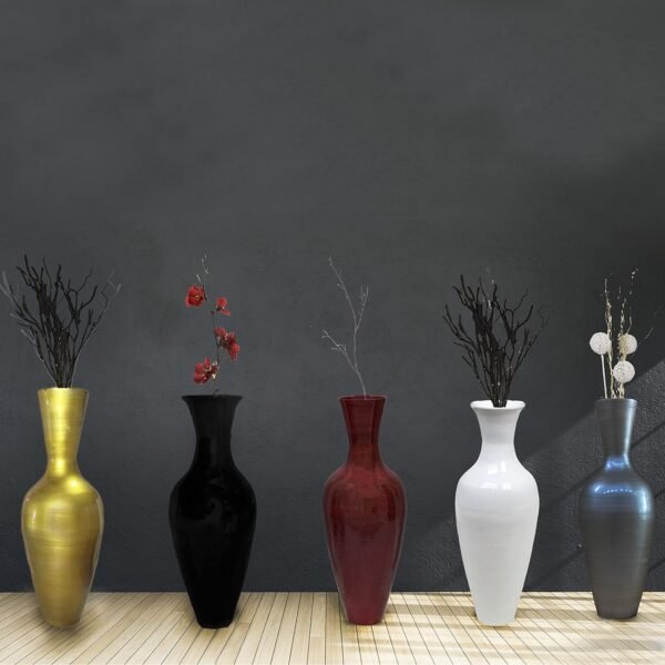 Explore affordable Tall flavoured vase, 37 inch bamboo vase, modern black vase for dining, living room, booties, big flower owner, classic floor vase for home decoration - Image 3