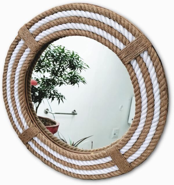 Grab recommended Nautical Coast Abbreviations for Sinks, Best Rope Wall Mirror with Decorative Frame Hanging in Bathrooms, Bedrooms, Farmhouses, Best Round Decorative Collection - Image 3