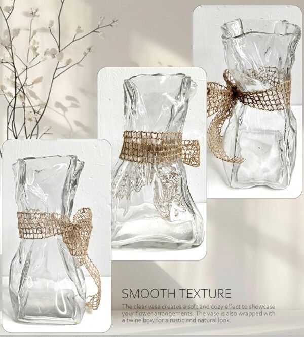 Grab the best Transparent irregular shape modern minimalist glass vase - Fashionable Marcheze home decoration for flowers, centerpieces, kitchen, office, wedding, holiday - Image 6