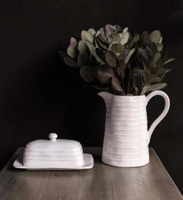 Order the best Creative Coop White Ceramic Pitcher - Image 3
