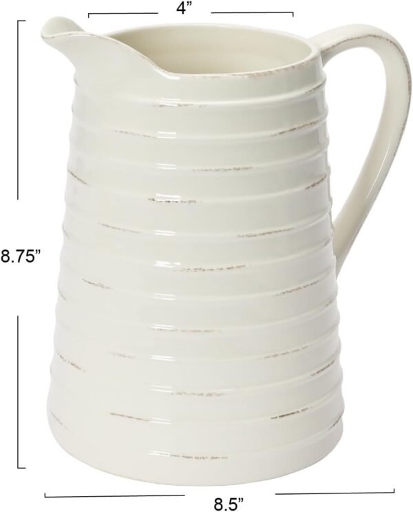 Order the best Creative Coop White Ceramic Pitcher - Image 4