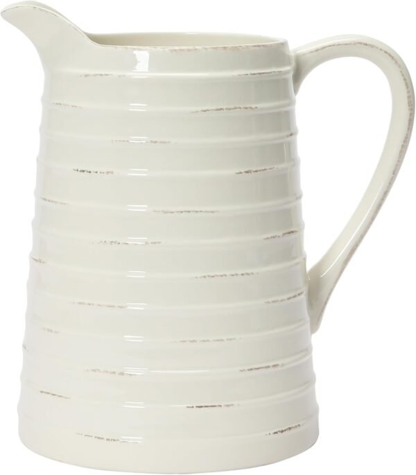 Order the best Creative Coop White Ceramic Pitcher - Image 7