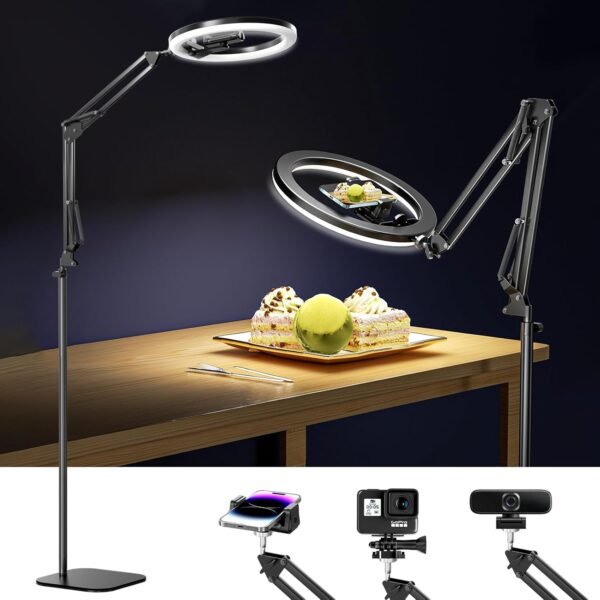 Buy recommended Ubeesize 12 inch ring light tripod overhead phone moo holder, ring light with stand, camera mount for photo/live streaming/Tiktok/YouTube content creation - Image 2