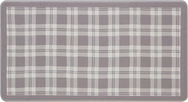 Explore affordable Laura Ashley-Anti-Fatigue Kitchen Mat, Grace Plaid Design, Stain, Water & Fade Resostant, Cooking & Standing Relief, Non-slip backing, Measuring 17.5" x 32", Light Gray Ply - Image 2