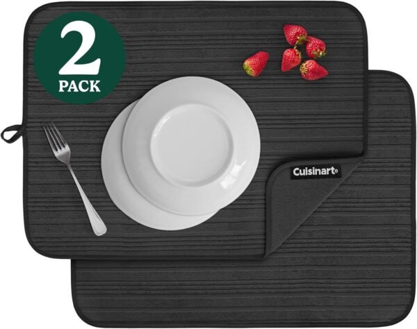 Explore high-quality Cuisinart Dish Dish Dish Mat for Kitchen Counter - (2) 18"x24" Super Absorbent Dish Dish Mat XL - Foldable, Machine Washable, High-Speed Dish Mat (Horizontal Stripe) - Image 2