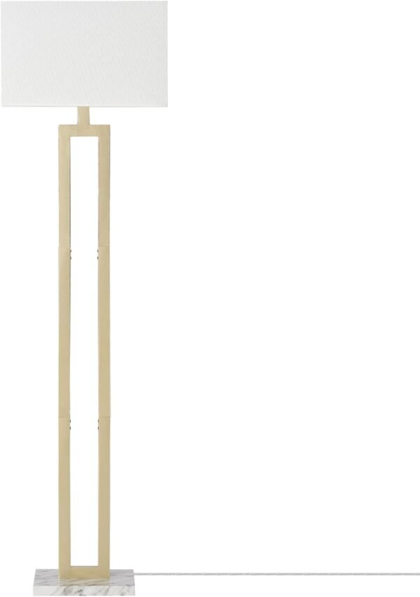 Explore recommended Includes Globe Electric 12273 D'Alessio 58" Floor Lamp, Gold, White Linen Shade, Fake Marble Base, On/Off Socket Rotary Switch, Title 20 LED Bulb - Image 2