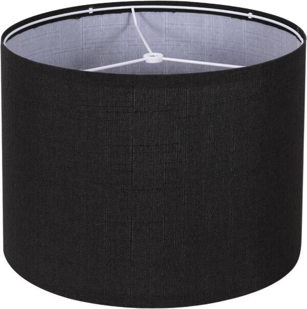 Grab the best Black Drum Lamp Shade, Lamp Shade Floor Lamp for Table Lamp, 13" Top x 13" Bottom x 10" High Long Line Fabric Lamp Shade, Easy Assembly Replacement Lamp Shade - Image 2