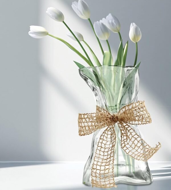 Grab the best Transparent irregular shape modern minimalist glass vase - Fashionable Marcheze home decoration for flowers, centerpieces, kitchen, office, wedding, holiday - Image 2