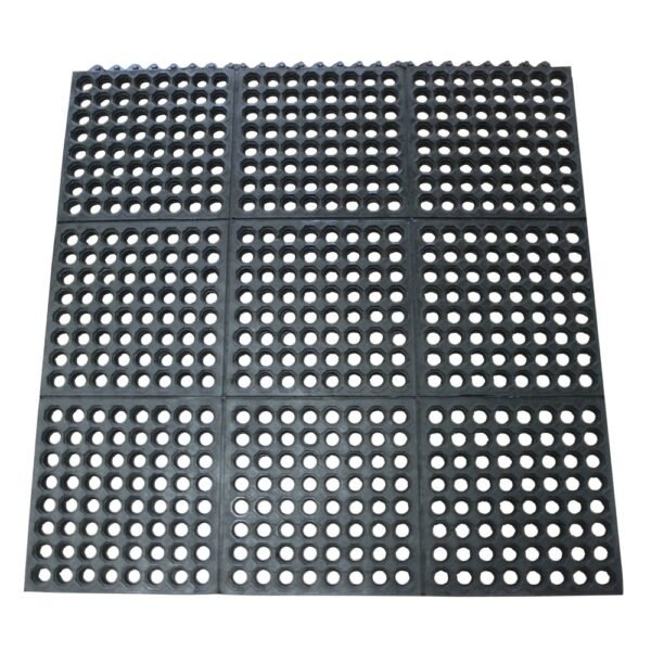 Order affordable Rubber-cal 03-122 -int-bk dura-chef commercial interlock anti-fatigue rubber mat, 36"x36"x1/2", black - Image 2