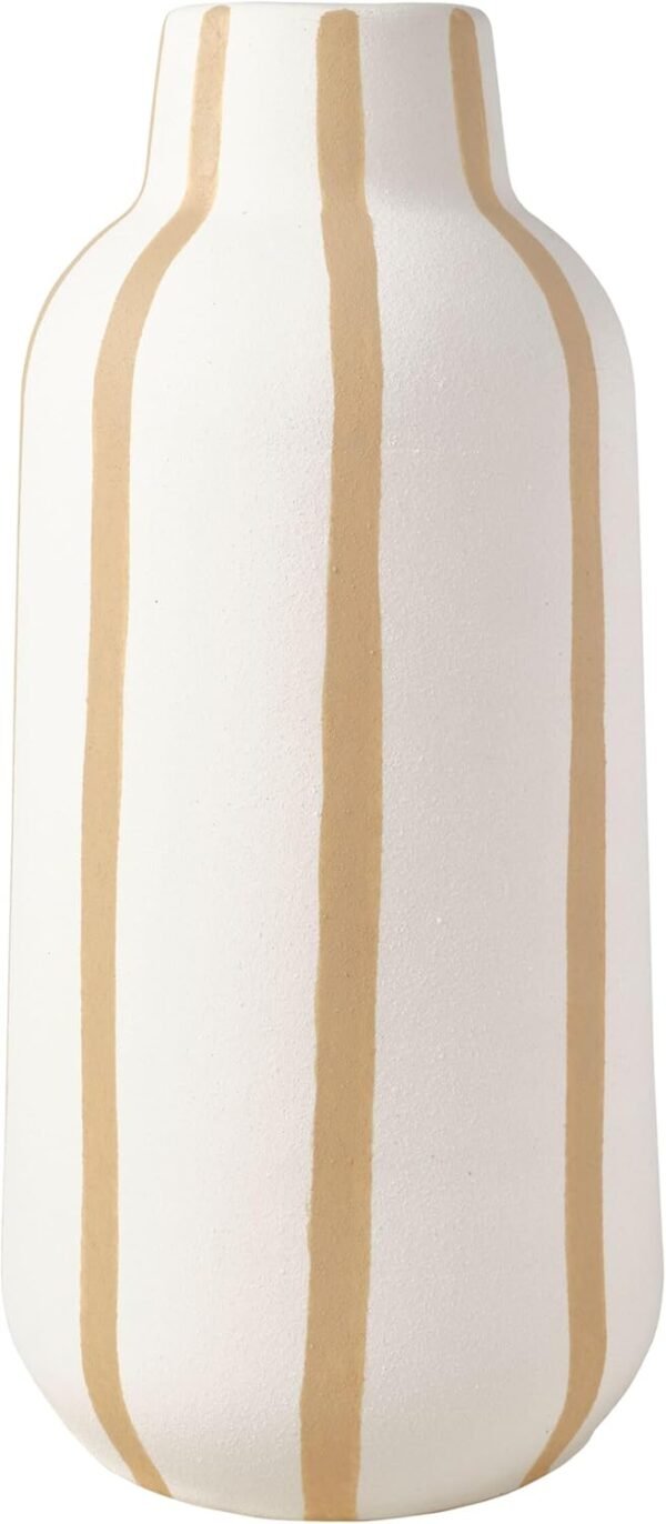 Order the best Element Sand Striped Texture Stoneware Ceramic Vase, 5.12x5.12x11.02 inch - Image 2