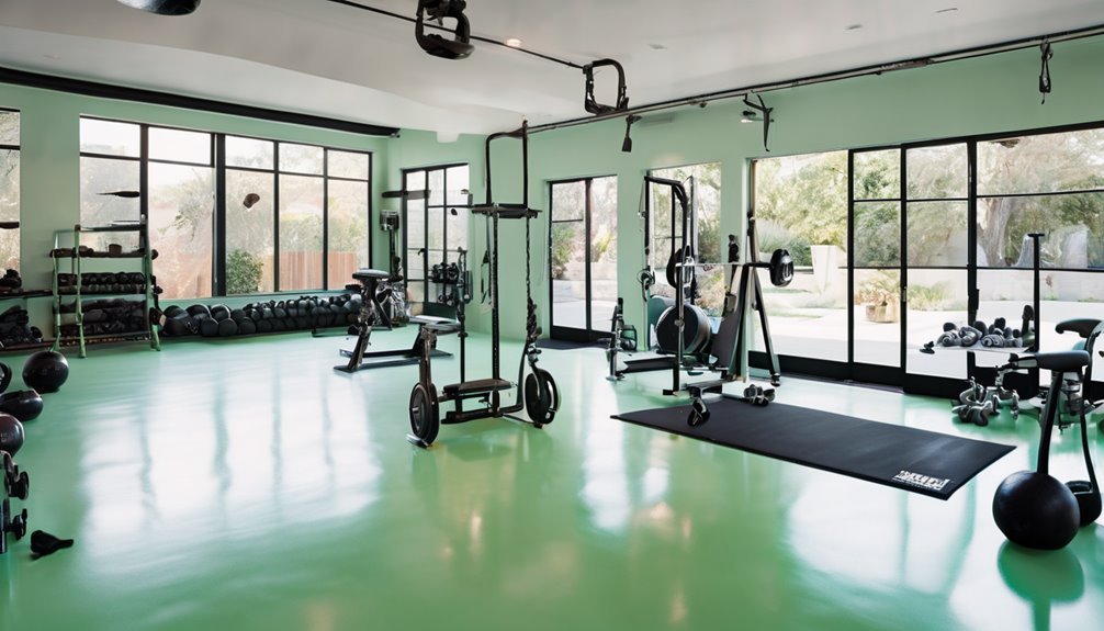 space efficient sturdy adjustable gym setup